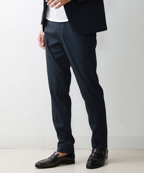 MICHEL KLEIN HOMME (ミッシェルクランオム)の「メッシュサッカースラックスパンツ(スラックス・メンズ・ネイビー・LARGE/X-LARGE/MEDIUM)」の1枚目の写真