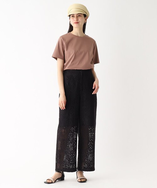 OPAQUE.CLIP(オペークドットクリップ)の「◆スクエアレースワイドイージーパンツ【イージーケア/洗濯機洗い可】(その他パンツ・レディース・オフホワイト/ブラック・36/38/40)」の13枚目の写真