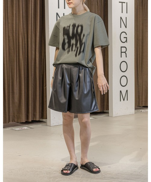 SLOWACID（スローアシッド）の「【UNISEX】SLOW ACID／BLURRY LOGO T 2908779（Tシャツ/カットソー・レディース・ブラック/カーキ/ホワイト/ピンク・SMALL/MEDIUM/LARGE）」の15枚目の写真