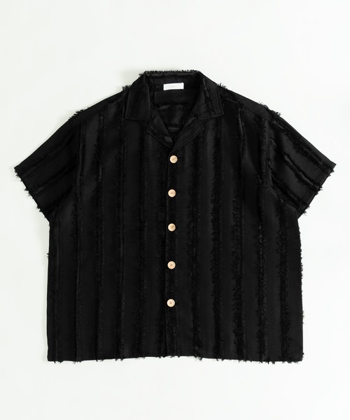 MUHET（ミュエータ）の「フリンジストライプシャツ（シャツ/ブラウス・レディース・ブラック/カーキ/ライトベージュ・MEDIUM/X-LARGE）」の18枚目の写真