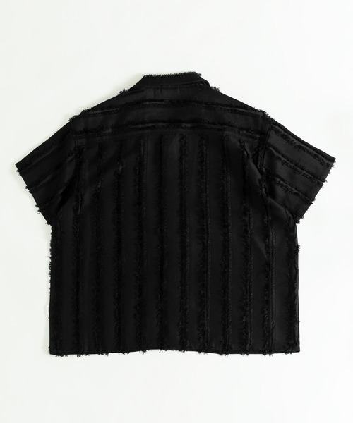 MUHET（ミュエータ）の「フリンジストライプシャツ（シャツ/ブラウス・レディース・ブラック/カーキ/ライトベージュ・MEDIUM/X-LARGE）」の19枚目の写真