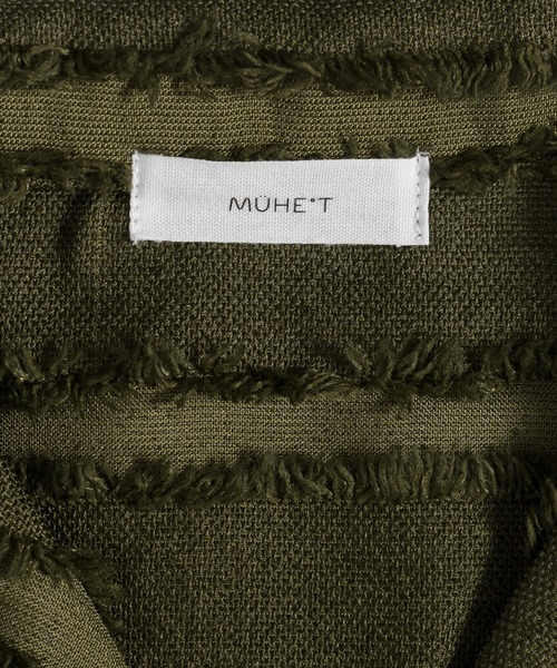 MUHET（ミュエータ）の「フリンジストライプシャツ（シャツ/ブラウス・レディース・ブラック/カーキ/ライトベージュ・MEDIUM/X-LARGE）」の13枚目の写真
