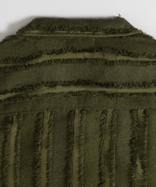 MUHET（ミュエータ）の「フリンジストライプシャツ（シャツ/ブラウス・レディース・ブラック/カーキ/ライトベージュ・MEDIUM/X-LARGE）」の17枚目の写真