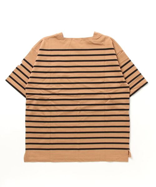 COMMON WARE（コモンウェアー）の「ST:MONTKEMMEL モンケメル BASQUE SHIRTS バスクシャツ（Tシャツ/カットソー・レディース・ベージュ×ブラック/ネイビー/ホワイト×ブルー/ホワイト×ブラック/ブラック×ホワイト・36/38/40）」の6枚目の写真