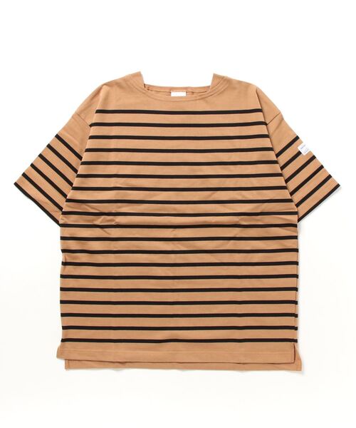 COMMON WARE（コモンウェアー）の「ST:MONTKEMMEL モンケメル BASQUE SHIRTS バスクシャツ（Tシャツ/カットソー・レディース・ベージュ×ブラック/ネイビー/ホワイト×ブルー/ホワイト×ブラック/ブラック×ホワイト・36/38/40）」の7枚目の写真