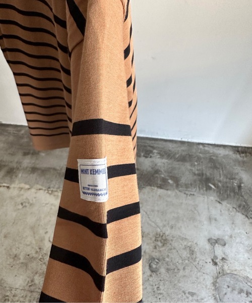 COMMON WARE（コモンウェアー）の「ST:MONTKEMMEL モンケメル BASQUE SHIRTS バスクシャツ（Tシャツ/カットソー・レディース・ベージュ×ブラック/ネイビー/ホワイト×ブルー/ホワイト×ブラック/ブラック×ホワイト・36/38/40）」の10枚目の写真