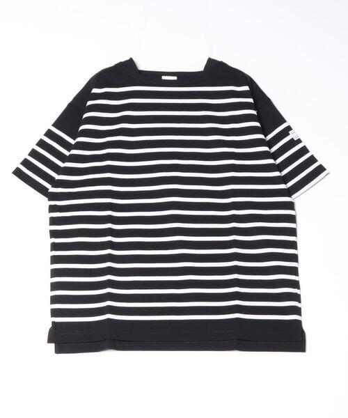 COMMON WARE（コモンウェアー）の「ST:MONTKEMMEL モンケメル BASQUE SHIRTS バスクシャツ（Tシャツ/カットソー・レディース・ベージュ×ブラック/ネイビー/ホワイト×ブルー/ホワイト×ブラック/ブラック×ホワイト・36/38/40）」の11枚目の写真