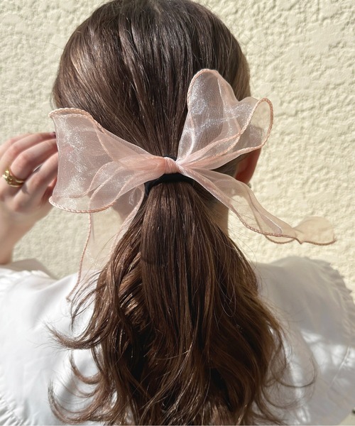 apres jour（アプレジュール）の「【apres jour×ARIAZ】シアーリボンヘアゴム（ヘアゴム・レディース・ミント/ベージュ/ライトブルー/ブラック/アイボリー/ライトピンク・FREE）」の20枚目の写真
