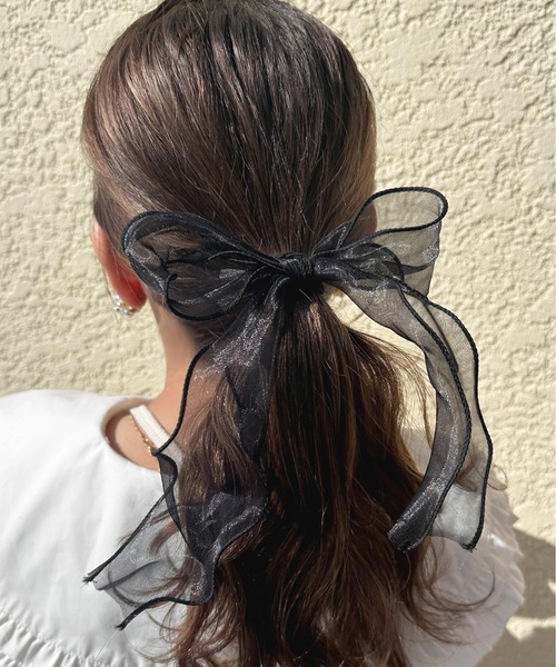 apres jour（アプレジュール）の「【apres jour×ARIAZ】シアーリボンヘアゴム（ヘアゴム・レディース・ミント/ベージュ/ライトブルー/ブラック/アイボリー/ライトピンク・FREE）」の17枚目の写真