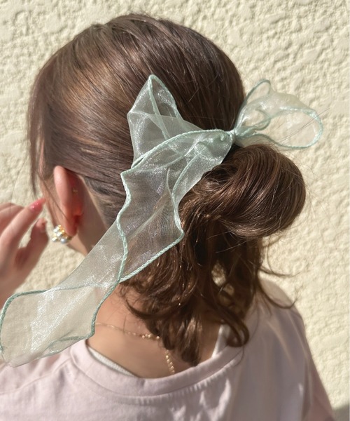 apres jour（アプレジュール）の「【apres jour×ARIAZ】シアーリボンヘアゴム（ヘアゴム・レディース・ミント/ベージュ/ライトブルー/ブラック/アイボリー/ライトピンク・FREE）」の19枚目の写真