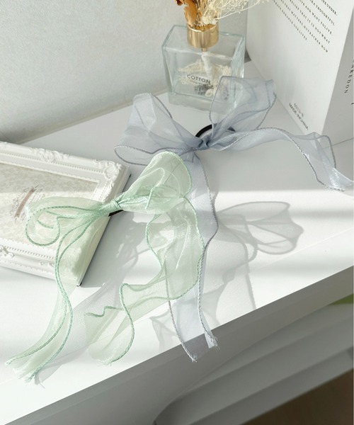 apres jour（アプレジュール）の「【apres jour×ARIAZ】シアーリボンヘアゴム（ヘアゴム・レディース・ミント/ベージュ/ライトブルー/ブラック/アイボリー/ライトピンク・FREE）」の14枚目の写真