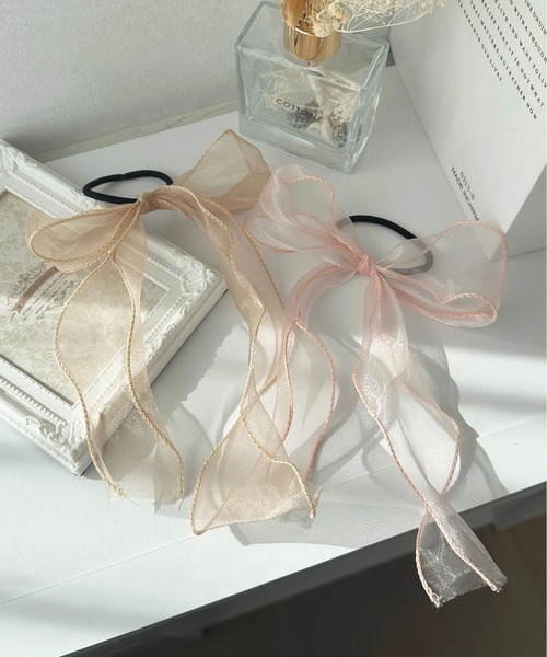 apres jour（アプレジュール）の「【apres jour×ARIAZ】シアーリボンヘアゴム（ヘアゴム・レディース・ミント/ベージュ/ライトブルー/ブラック/アイボリー/ライトピンク・FREE）」の15枚目の写真