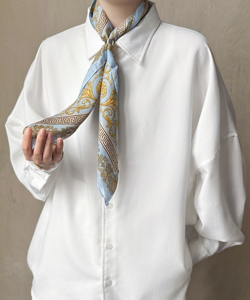 FVLMEN(フルメン)の「【FVLMEN】multi pattern ring scarf /マルチパターン リング スカーフ(バンダナ/スカーフ・メンズ・ネイビー×ホワイト/イエロー/レッド/ホワイト×レッド/ブラック×レッド/ブラック×グリーン/テラコッタ/ホワイト×ネイビー/ブラック×イエロー/ベージュ×ブラック/ブラック/ホワイト×グリーン/サックスブルー/ネイビー/マジェンタ/ブルー/ダークブラック/オレンジ/グリーン・FREE)」の13枚目の写真