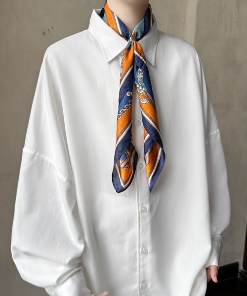 FVLMEN(フルメン)の「【FVLMEN】multi pattern ring scarf /マルチパターン リング スカーフ(バンダナ/スカーフ・メンズ・ネイビー×ホワイト/イエロー/レッド/ホワイト×レッド/ブラック×レッド/ブラック×グリーン/テラコッタ/ホワイト×ネイビー/ブラック×イエロー/ベージュ×ブラック/ブラック/ホワイト×グリーン/サックスブルー/ネイビー/マジェンタ/ブルー/ダークブラック/オレンジ/グリーン・FREE)」の19枚目の写真