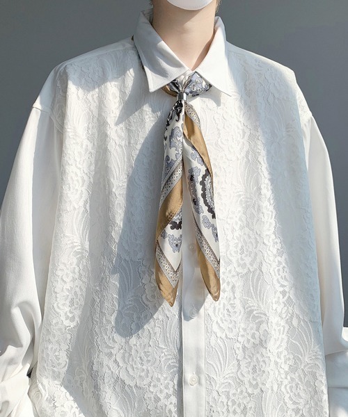 FVLMEN(フルメン)の「【FVLMEN】multi pattern ring scarf /マルチパターン リング スカーフ(バンダナ/スカーフ・メンズ・ネイビー×ホワイト/イエロー/レッド/ホワイト×レッド/ブラック×レッド/ブラック×グリーン/テラコッタ/ホワイト×ネイビー/ブラック×イエロー/ベージュ×ブラック/ブラック/ホワイト×グリーン/サックスブルー/ネイビー/マジェンタ/ブルー/ダークブラック/オレンジ/グリーン・FREE)」の10枚目の写真