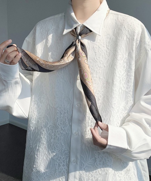 FVLMEN(フルメン)の「【FVLMEN】multi pattern ring scarf /マルチパターン リング スカーフ(バンダナ/スカーフ・メンズ・ネイビー×ホワイト/イエロー/レッド/ホワイト×レッド/ブラック×レッド/ブラック×グリーン/テラコッタ/ホワイト×ネイビー/ブラック×イエロー/ベージュ×ブラック/ブラック/ホワイト×グリーン/サックスブルー/ネイビー/マジェンタ/ブルー/ダークブラック/オレンジ/グリーン・FREE)」の1枚目の写真