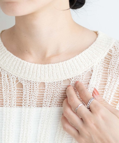 WEGO（ウィゴー）の「WEGO/ルーズメッシュニットベスト（ベスト・レディース・アイボリー/ブラック・FREE）」の20枚目の写真