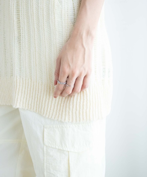 WEGO（ウィゴー）の「WEGO/ルーズメッシュニットベスト（ベスト・レディース・アイボリー/ブラック・FREE）」の15枚目の写真