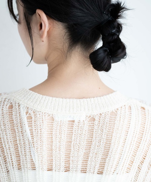 WEGO（ウィゴー）の「WEGO/ルーズメッシュニットベスト（ベスト・レディース・アイボリー/ブラック・FREE）」の11枚目の写真