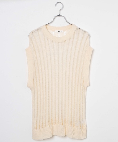 WEGO（ウィゴー）の「WEGO/ルーズメッシュニットベスト（ベスト・レディース・アイボリー/ブラック・FREE）」の19枚目の写真