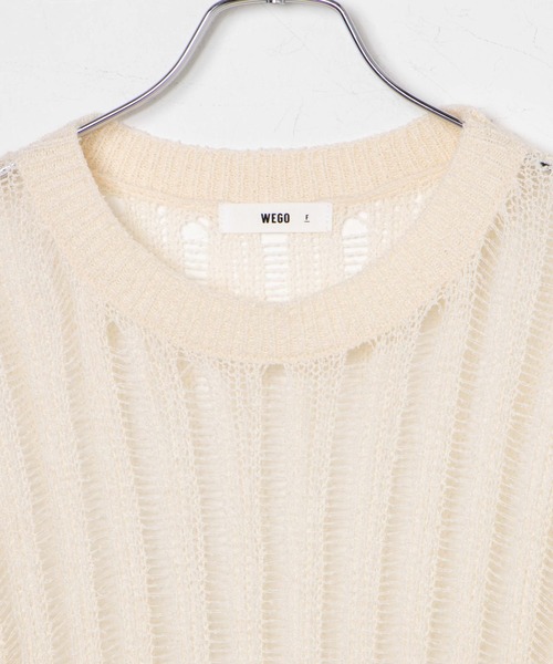 WEGO（ウィゴー）の「WEGO/ルーズメッシュニットベスト（ベスト・レディース・アイボリー/ブラック・FREE）」の14枚目の写真
