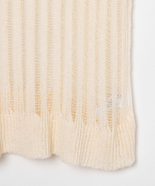 WEGO（ウィゴー）の「WEGO/ルーズメッシュニットベスト（ベスト・レディース・アイボリー/ブラック・FREE）」の10枚目の写真