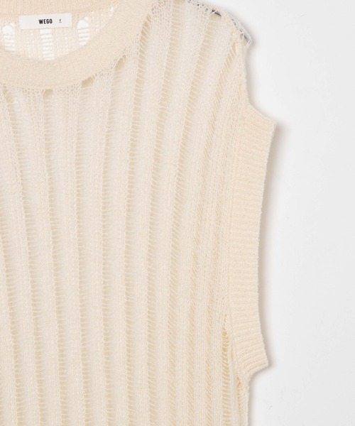 WEGO（ウィゴー）の「WEGO/ルーズメッシュニットベスト（ベスト・レディース・アイボリー/ブラック・FREE）」の22枚目の写真