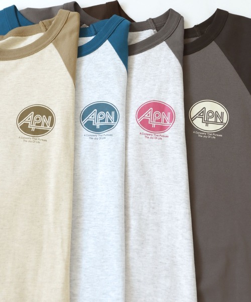 andme（アンドミー）の「配色ラグラン半袖プリントTシャツワンピース（ワンピース・レディース・ブルー/チャコールグレー/グレー/ベージュ・M）」の18枚目の写真