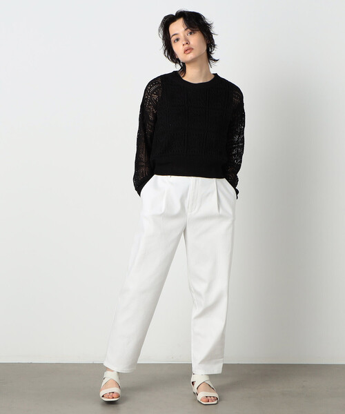 COMME CA MODELS（コムサモデルズ）の「サテン　テーパード　パンツ（その他パンツ・レディース・グリーン/ホワイト・X-SMALL/SMALL/MEDIUM/LARGE/X-LARGE）」の21枚目の写真