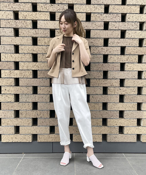 COMME CA MODELS（コムサモデルズ）の「サテン　テーパード　パンツ（その他パンツ・レディース・グリーン/ホワイト・X-SMALL/SMALL/MEDIUM/LARGE/X-LARGE）」の7枚目の写真