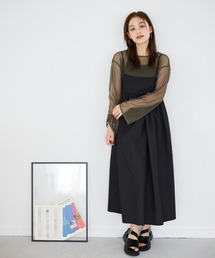 mysty woman | メッシュプルオーバー＊ジャガードキャミワンピース　964335(Tシャツ/カットソー)