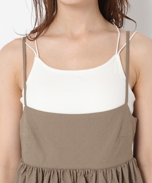 mysty woman（ミスティウーマン）の「メッシュプルオーバー＊ジャガードキャミワンピース　964335（Tシャツ/カットソー・レディース・ブラック/カーキ・FREE）」の15枚目の写真