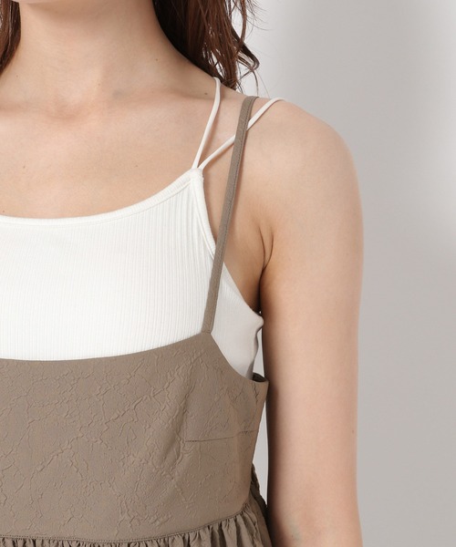 mysty woman（ミスティウーマン）の「メッシュプルオーバー＊ジャガードキャミワンピース　964335（Tシャツ/カットソー・レディース・ブラック/カーキ・FREE）」の13枚目の写真