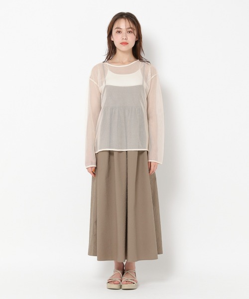 mysty woman（ミスティウーマン）の「メッシュプルオーバー＊ジャガードキャミワンピース　964335（Tシャツ/カットソー・レディース・ブラック/カーキ・FREE）」の14枚目の写真