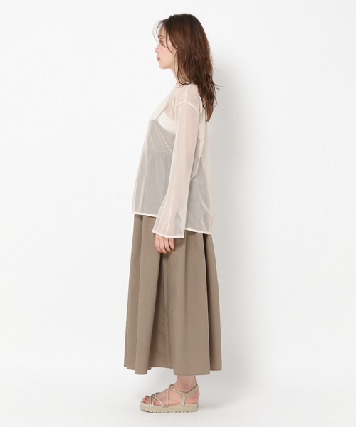 mysty woman（ミスティウーマン）の「メッシュプルオーバー＊ジャガードキャミワンピース　964335（Tシャツ/カットソー・レディース・ブラック/カーキ・FREE）」の12枚目の写真