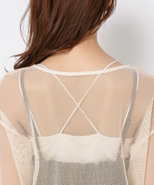 mysty woman（ミスティウーマン）の「メッシュプルオーバー＊ジャガードキャミワンピース　964335（Tシャツ/カットソー・レディース・ブラック/カーキ・FREE）」の19枚目の写真