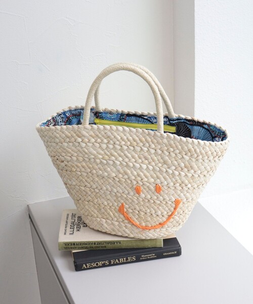 fredy emue（フレディエミュ）の「SMILEYカゴバッグ（かごバッグ・レディース・ブルー/オレンジ・FREE）」の6枚目の写真