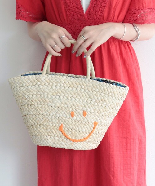 fredy emue（フレディエミュ）の「SMILEYカゴバッグ（かごバッグ・レディース・ブルー/オレンジ・FREE）」の7枚目の写真