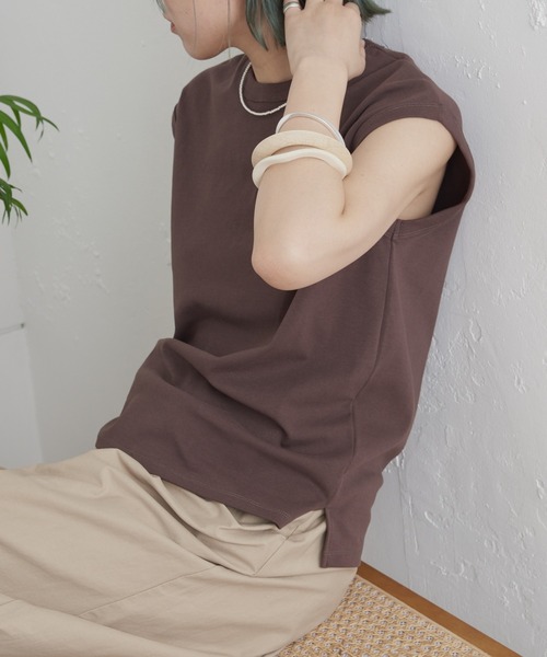 Omekashi(オメカシ)の「フレンチTシャツ(Tシャツ/カットソー・レディース・ブラウン/オフホワイト/ブラック・FREE)」の21枚目の写真