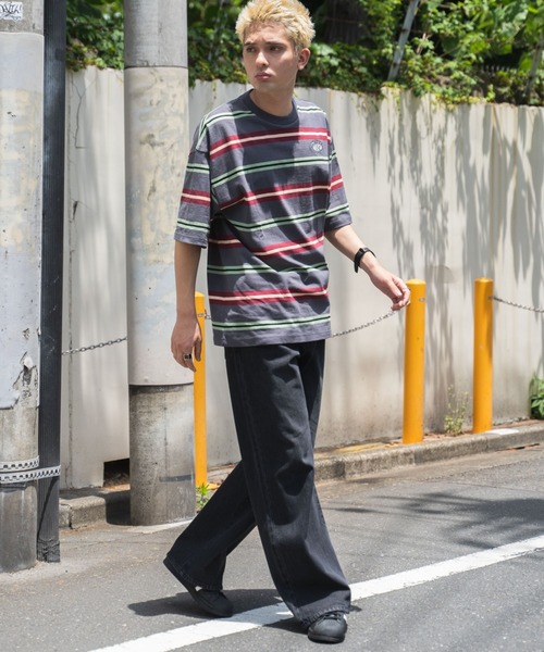 WEGO(ウィゴー)の「WEGO/マルチボーダーワンポイントT(Tシャツ/カットソー・メンズ・ホワイト系その他5/ブラック系その他5/ブルー系その他5・LARGE/MEDIUM)」の10枚目の写真