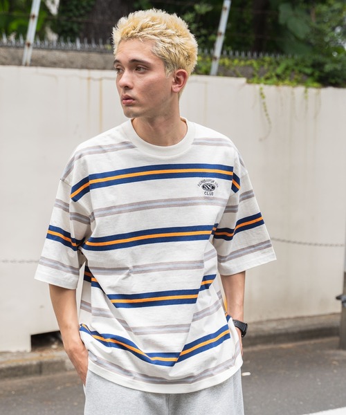 WEGO(ウィゴー)の「WEGO/マルチボーダーワンポイントT(Tシャツ/カットソー・メンズ・ホワイト系その他5/ブラック系その他5/ブルー系その他5・LARGE/MEDIUM)」の17枚目の写真