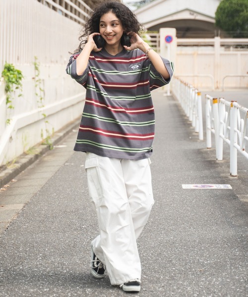 セール】WEGO/マルチボーダーワンポイントT（Tシャツ/カットソー