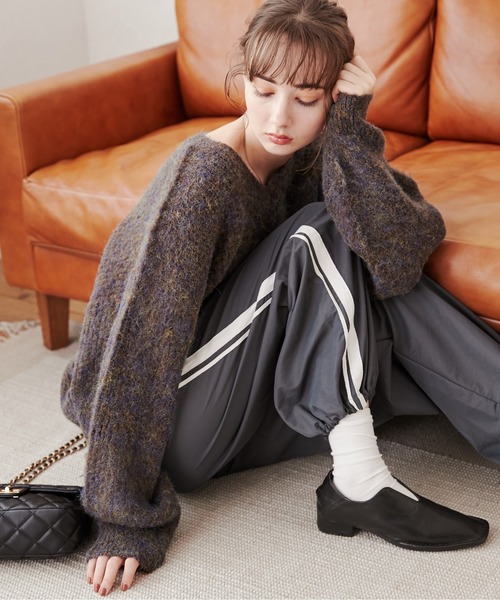 ANGIE(アンジー)の「ナイロンラインパンツ(その他パンツ・レディース・カーキ/ダークグレー・FREE)」の21枚目の写真