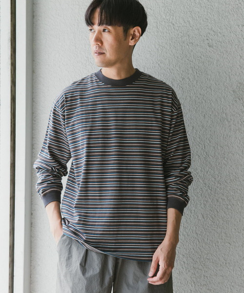 URBAN RESEARCH DOORS（アーバンリサーチドアーズ）の「マルチボーダーロングスリーブTシャツ（Tシャツ/カットソー・メンズ・ブルー系その他/ブラック系その他/グレー系その他・MEDIUM/LARGE）」の5枚目の写真