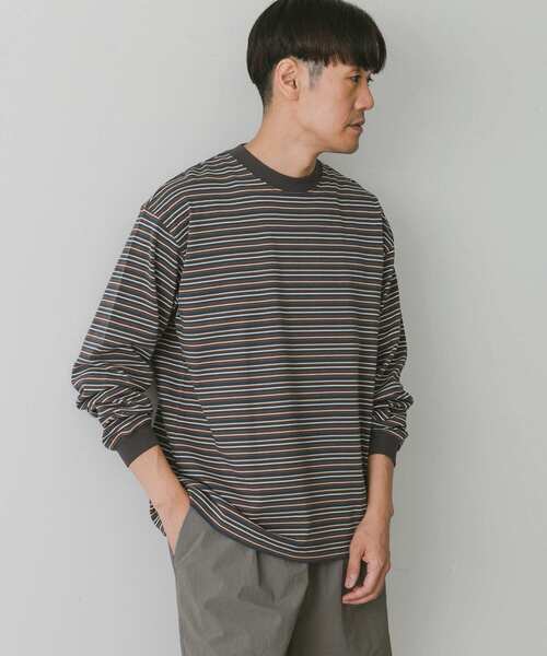 URBAN RESEARCH DOORS（アーバンリサーチドアーズ）の「マルチボーダーロングスリーブTシャツ（Tシャツ/カットソー・メンズ・ブルー系その他/ブラック系その他/グレー系その他・MEDIUM/LARGE）」の12枚目の写真
