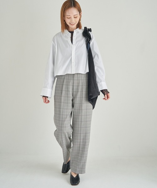 ROPE' PICNIC(ロペピクニック)の「スタイルアップが叶うクロップドシャツ(シャツ/ブラウス・レディース・ネイビー/オフホワイト・38)」の11枚目の写真