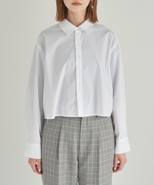 ROPE' PICNIC(ロペピクニック)の「スタイルアップが叶うクロップドシャツ(シャツ/ブラウス・レディース・ネイビー/オフホワイト・38)」の12枚目の写真