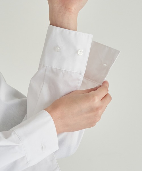 ROPE' PICNIC(ロペピクニック)の「スタイルアップが叶うクロップドシャツ(シャツ/ブラウス・レディース・ネイビー/オフホワイト・38)」の14枚目の写真