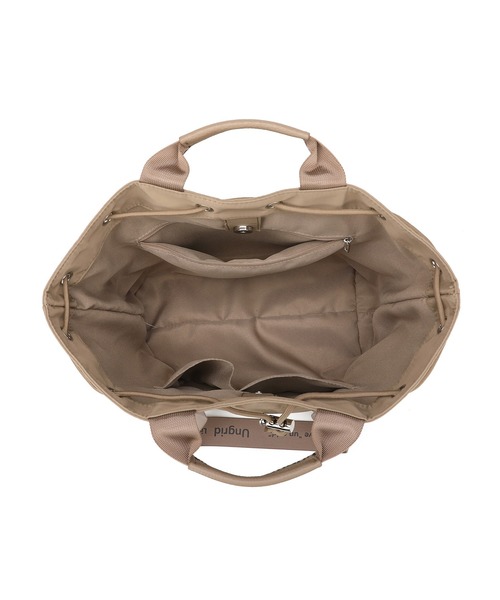 Ungrid（アングリッド）の「【Ungrid/アングリッド】ナイロン ロゴテープ　牛革ハンドル　2WAY 巾着トートバッグ（トートバッグ・レディース・グレイッシュベージュ/ブラック/ブラック系その他/ベージュ/アイボリー・FREE）」の13枚目の写真