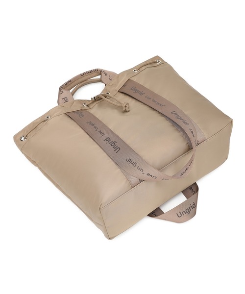 Ungrid（アングリッド）の「【Ungrid/アングリッド】ナイロン ロゴテープ　牛革ハンドル　2WAY 巾着トートバッグ（トートバッグ・レディース・グレイッシュベージュ/ブラック/ブラック系その他/ベージュ/アイボリー・FREE）」の19枚目の写真